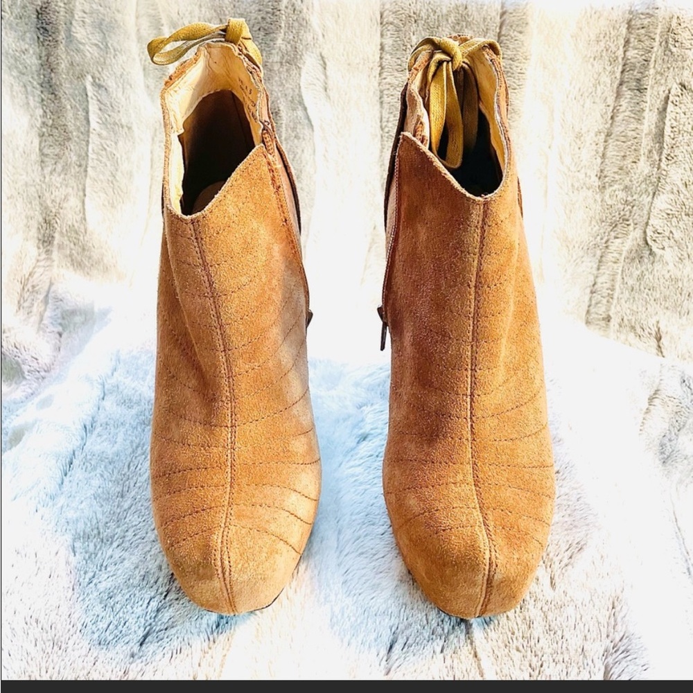 Restricted Suede Bootie with Back Corset Size 8.5